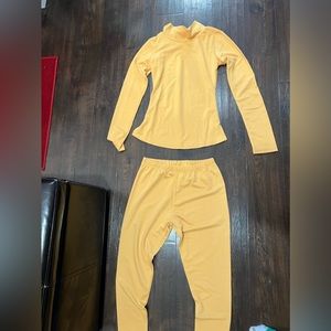 Gold 2 piece love sleeve pant outfit